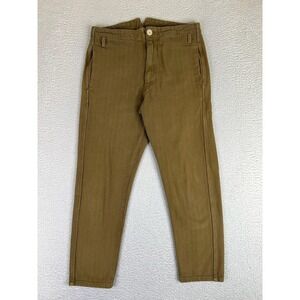 Prospective Flow Mens 28x26 Brown Herringbone Canvas Chino Tapered Pants USA